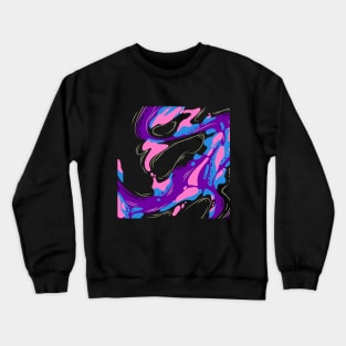 Fluid Pink - Purple & Blue Ink Abstract Crewneck Sweatshirt